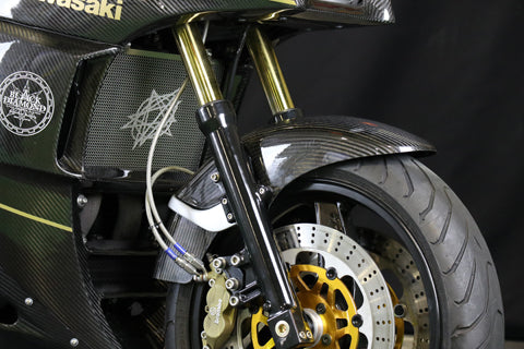 FRP製 フロントフェンダー 黒 社外  バイク 部品 19インチ用 CB XJ GT Z1 Z2などにも:22301357